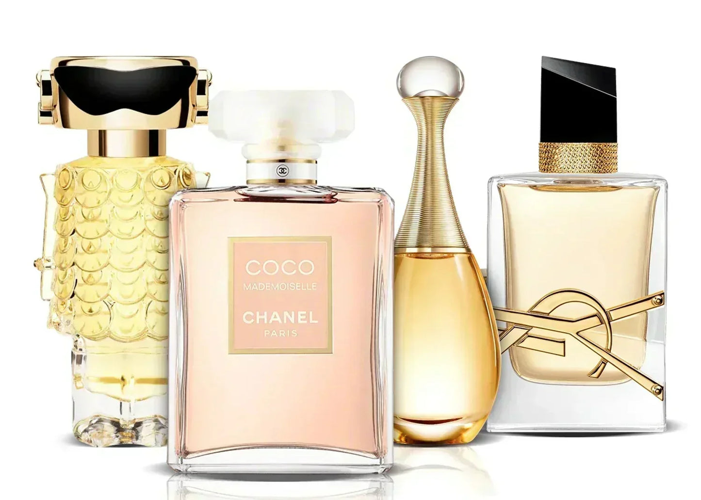 Set of 4 perfumes | Fame, Coco Mademoiselle, J'adore and Libre (100 ml)