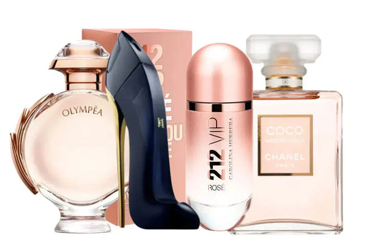 Set of 4 perfumes | 212 Rosé, Coco Mademoiselle, Good Girl, Olympea 100ml