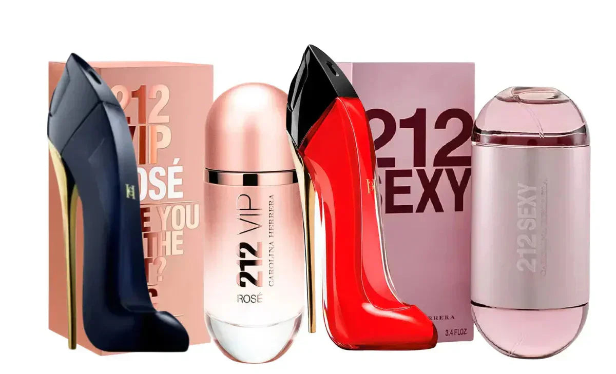 Set of 4 perfumes | Good Girl, Good Girl Very, 212 Vip Rose, 212 Sexy