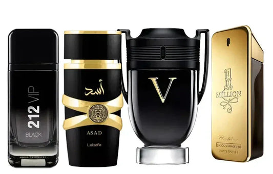 Set of 4 perfumes | Asad, One Million, Invictus Victory, 212 Vip Black