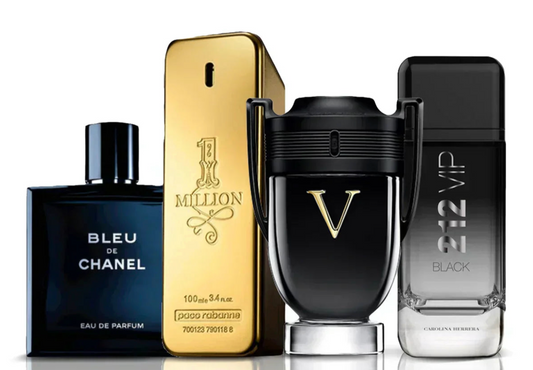Set of 4 perfumes | Invictus Victory + One Million + Bleu de Chanel + 212 Vip Black
