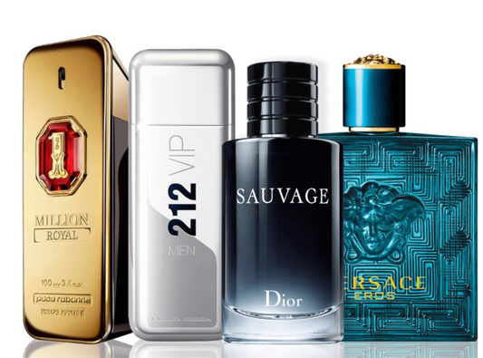 Set of 4 perfumes | One Million Royal + 212 VIP Men + Sauvage Dior + Versace Eros 100 ml