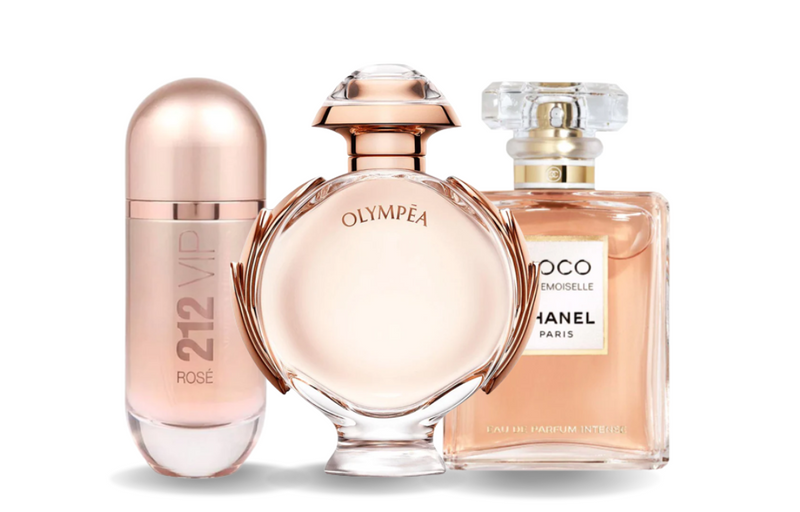 Set of 3 perfumes | Carolina Herrera 212 VIP ROSÉ, Paco Rabanne OLYMPÉA and Chanel COCO MADEMOISELLE 100 ml