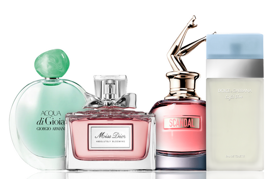 Set of 4 perfumes | Acqua di Gioia, Light Blue, Scandal, Miss Dior 100 ml