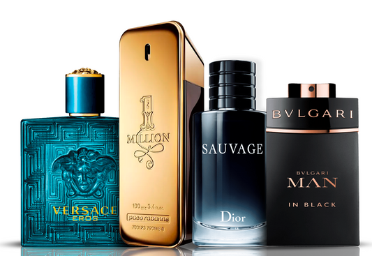 Set of 4 perfumes | Eros Versace + One Million Paco Rabanne + Bvlgari Man in Black + Sauvage Dior 100 ml