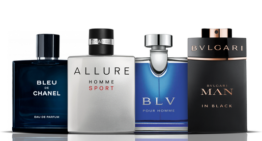 Set of 4 perfumes | Bleu de Chanel + Allure Sport + BLV + Bvlgari Man in Black 100ML