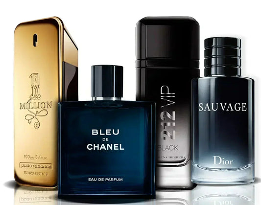 Set of 4 perfumes | One Million, Bleu de Chanel, 212 VIP Black and Sauvage (100 ml)